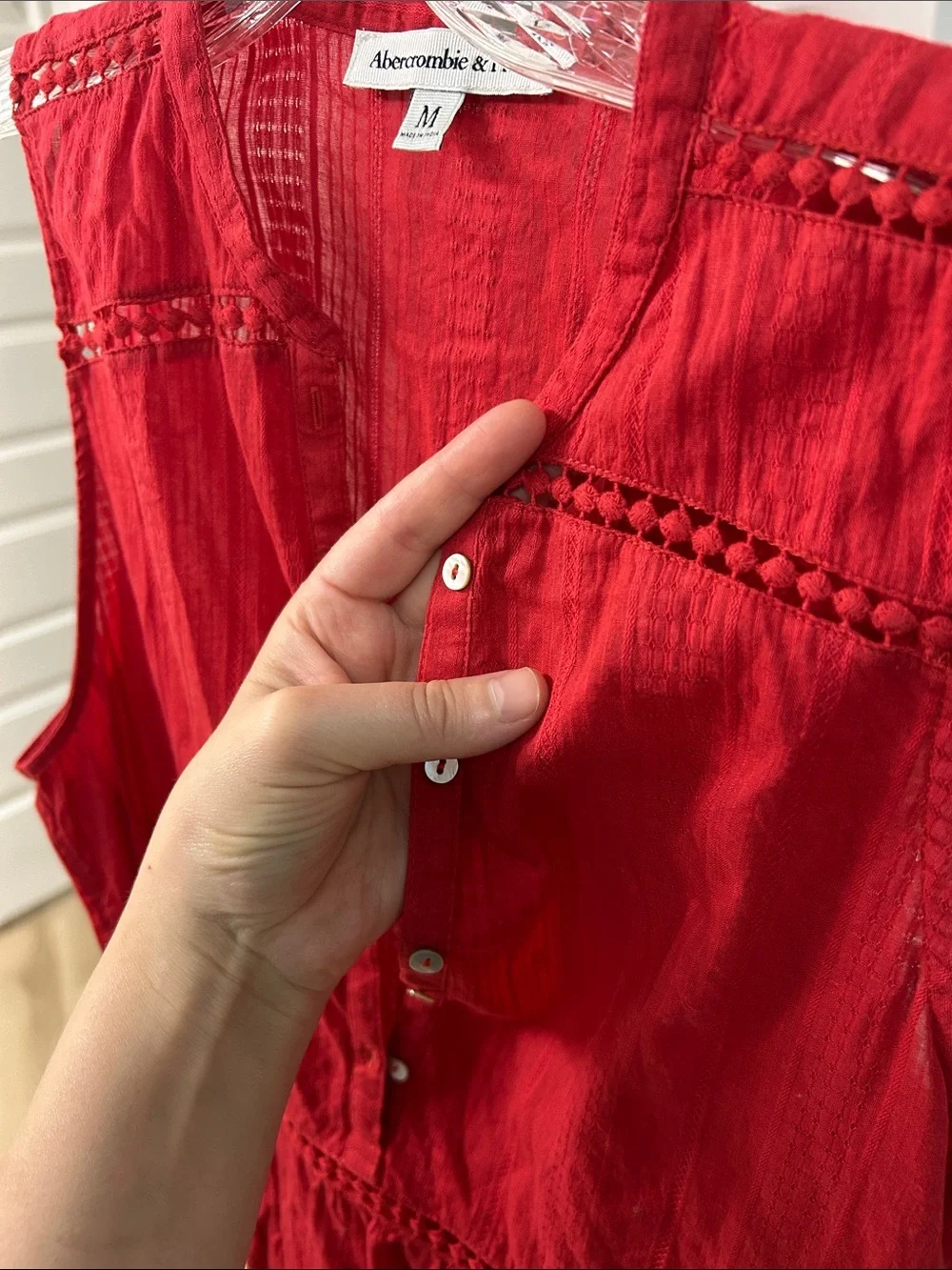Abercrombie & Fitch Red Top, sz M - Picture 4 of 9